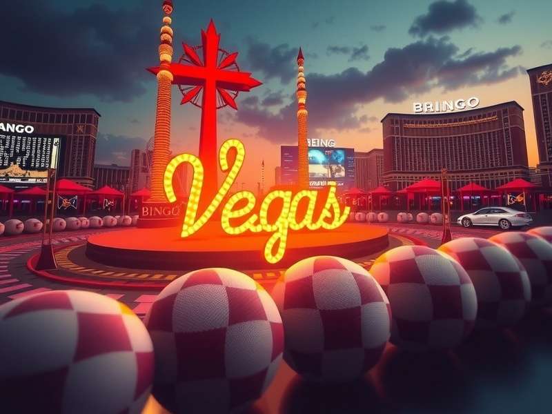 Vegas World bingo game interface showing multiple cards