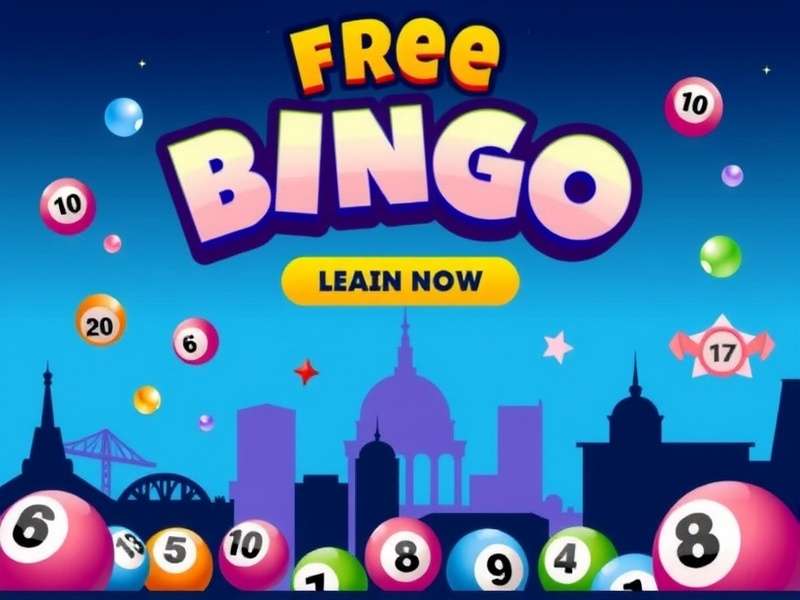 Vibrant digital bingo hall interface with cards and chat