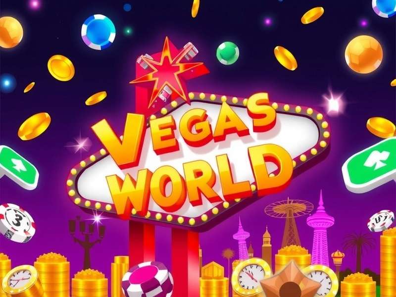 Vegas World casino interface showing free slot machines and gaming options