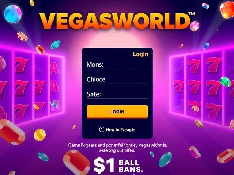 Vegas World Login Screen and Game Lobby Showcase