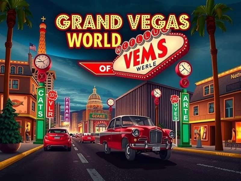 Digital art depicting a neon-lit Las Vegas skyline with shadowy figures and casino elements blending into a cyberpunk aesthetic