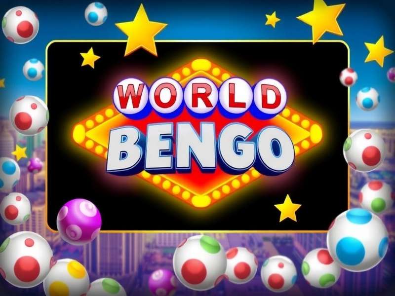 Colorful and exciting World Vegas Bingo game interface showing multiple cards and a lively chat