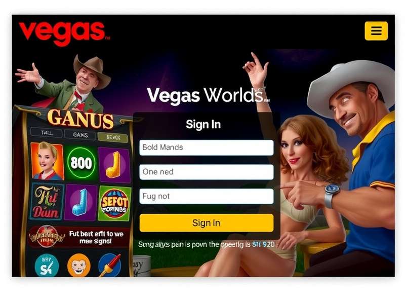 Vegas World Member Sign In Dashboard showing bonus offers and game selection