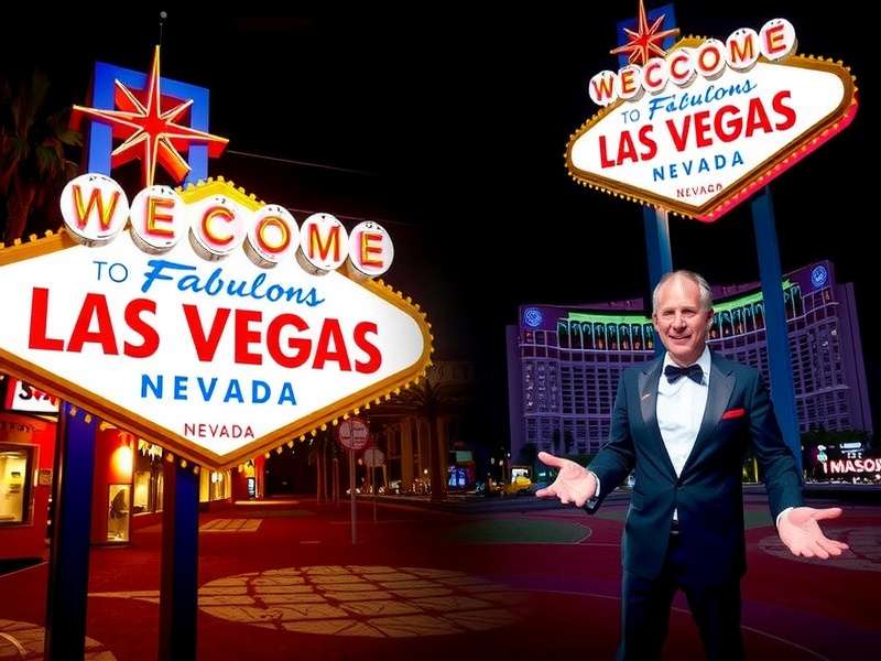 Vibrant Las Vegas casino scene with slot machines and lights