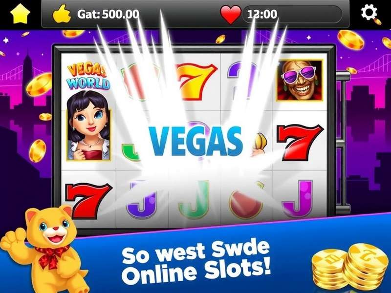 Vegas World free slots interface showing jackpot win