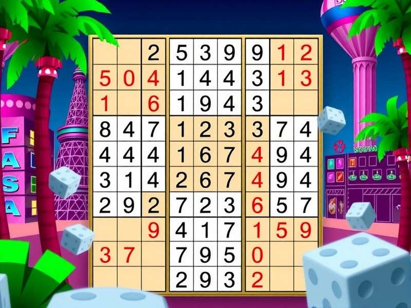 Vegas World Free Games Online Sudoku – interactive puzzle board with neon Vegas theme