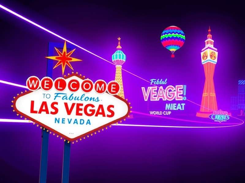 Las Vegas World Cup Games — vibrant casino floor with slot machines and championship trophies