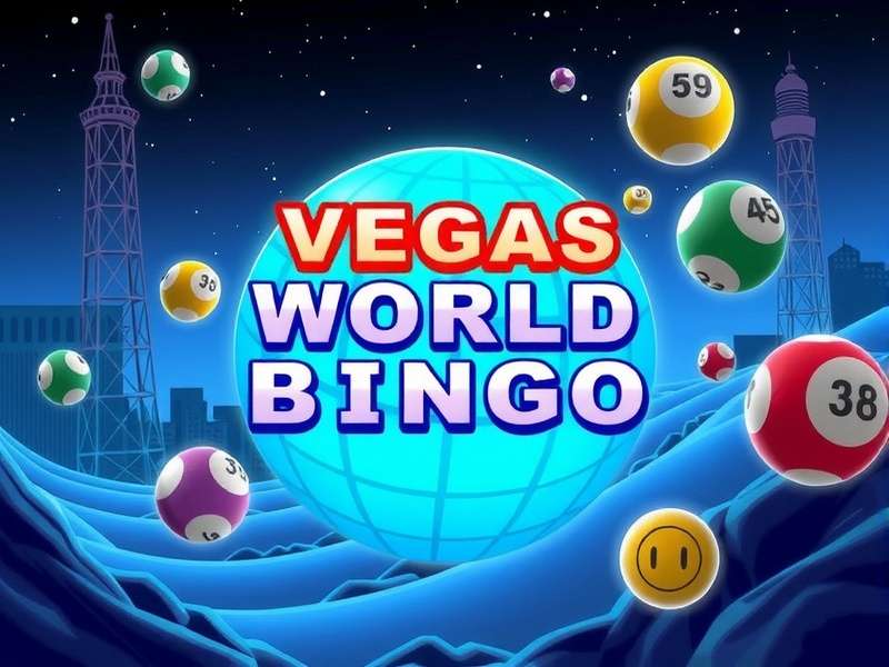 Vegas World Bingo game interface showing cards, daubers and a jackpot screen